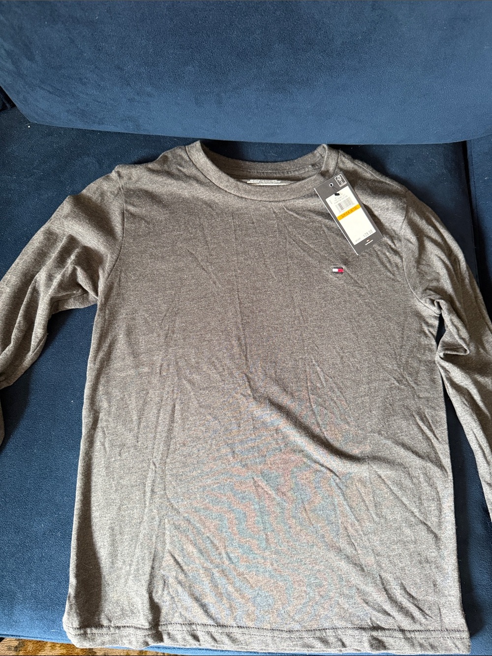 Tommy Hilfiger Long Sleeve Crewneck Shirt in Brown Heather